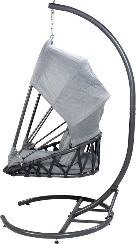 Chaise suspendue Tony avec capuchon - Gris