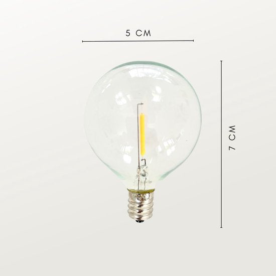 a sunny day Guirlande lumineuse d'extérieur - Guirlande lumineuse - Comprend 25 ampoules XL Led pour l'extérieur - 7,5 mètres - Cordon à piquer - Guirlande lumineuse d'intérieur - Guirlande lumineuse de jardin - Lumière blanc chaud