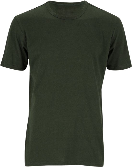 T-shirt en bambou pour homme - Vert - Coupe régulière - T-shirt décontracté pour homme - Bambou - Col rond