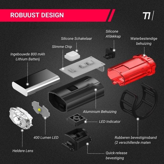 Lampe de vélo LED pour casque - Lampe avant et arrière pour casque - rechargeable par USB, lampe de vélo étanche, noire