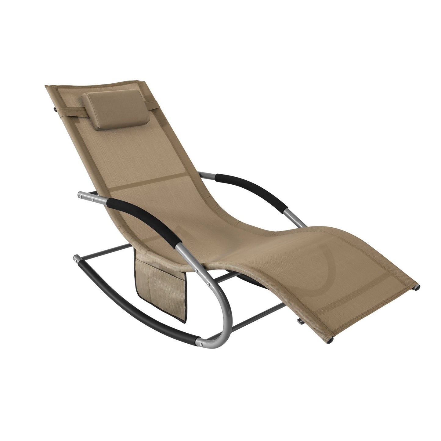 SoBuy Chaise Balançoire Confortable - Marron - Structure en métal
