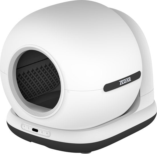 Bac à litière automatique - Bac à litière autonettoyant - Application incluse - Avec tapis de bac à litière et 3 rouleaux de sacs de collecte - 82 L XXL - Zedar K1200