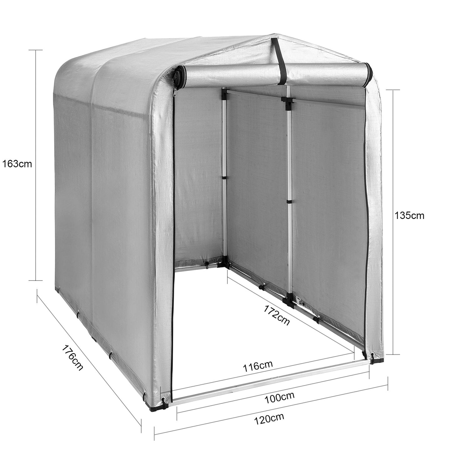 SoBuy Garage à vélos - 120 x 176 x 163 cm - Résistant aux intempéries