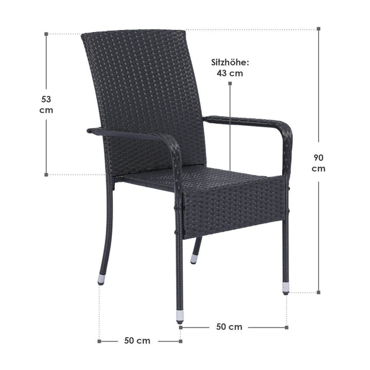 Chaises de jardin en polyrotan Yoro