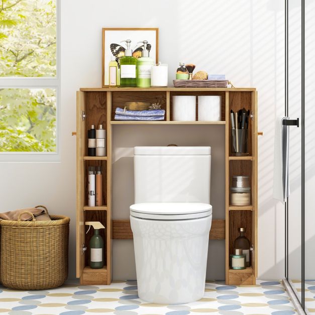 Armoire de toilette - Cost - avec double porte - 87,5x18x98 cm - Bois - Marron