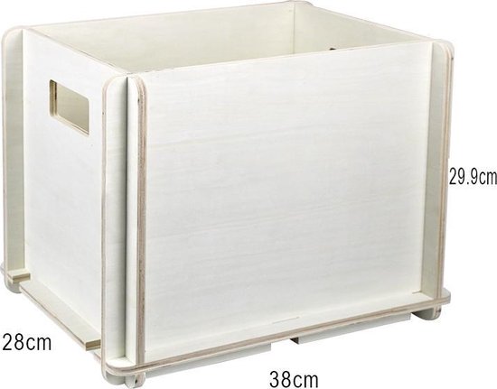 Caisse de rangement pour disques vinyles lp - stocker les disques dans une caisse de rangement pour disques lp - bois - blanc