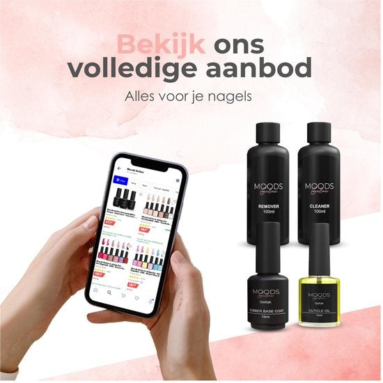 Moods Gellac - Rubber Base Coat - Vernis à ongles - Gellac Starter Pack - Ongles - Gellac Set - 15 ML
