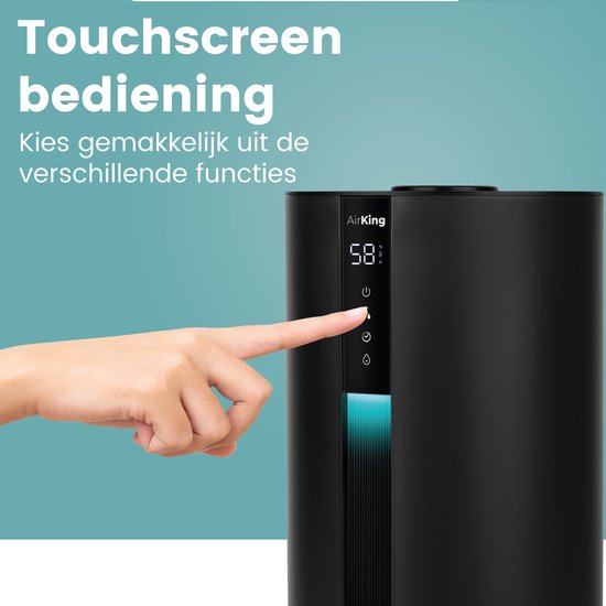 AirKing Humidificateur - Noir - Topfill - 3,5 litres - Hygromètre - Aroma