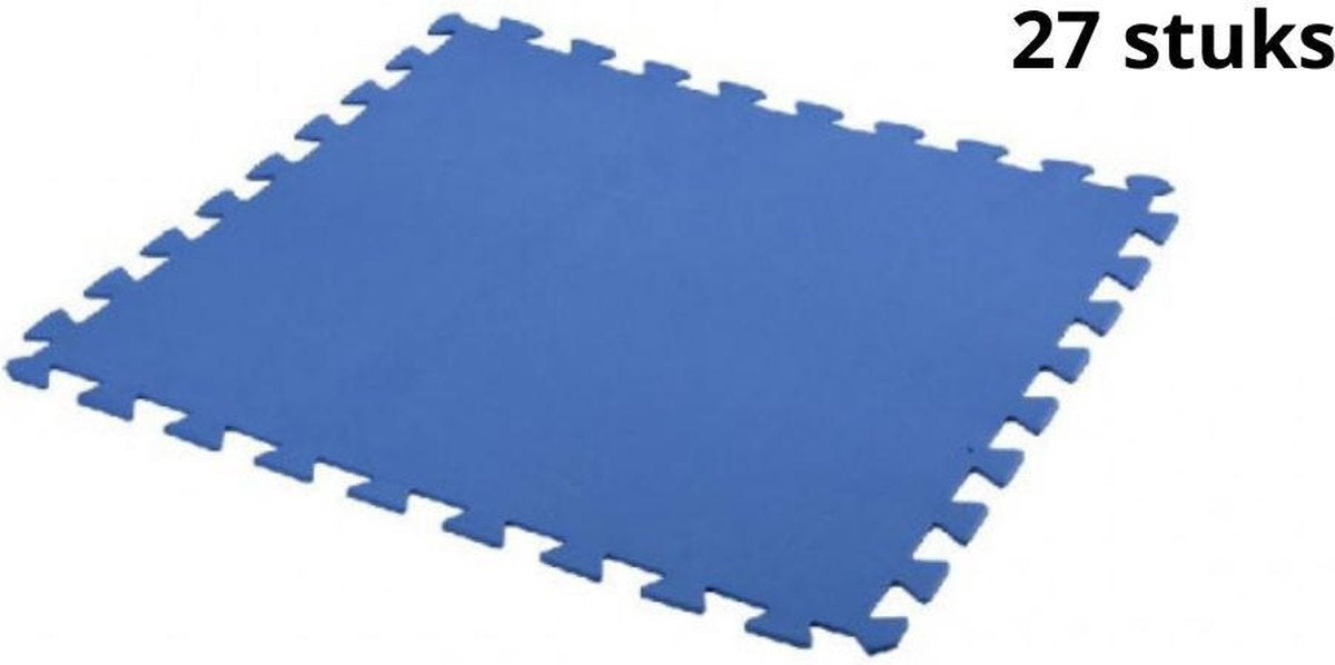 Tapis de sol - Free and Easy - Tapis Piscine - 50 x 50 cm - 27 pièces - 6,75m² - Bleu