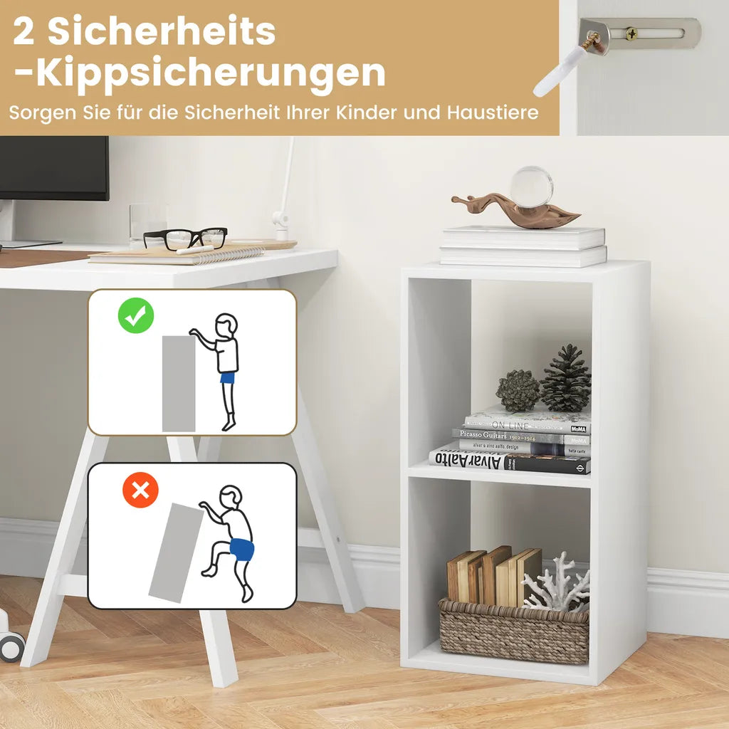Coast Bookcase White - Meuble cubique à 2 tiroirs - 35 x 33 x 69,5 cm