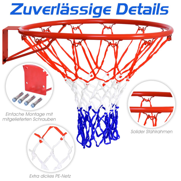 Anneau de basket Coast - Acier - Ø 45cm - Rouge-Blanc-Bleu
