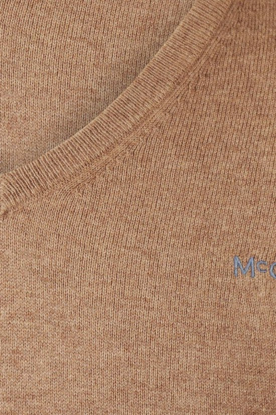 Pull McGregor à col en V Mm999 1201 01 3500 Walnut pour homme, taille 3XL