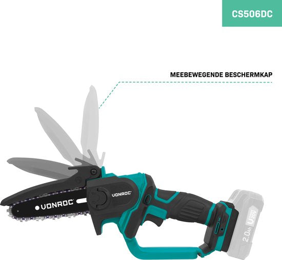 VONROC Mini tronçonneuse 20V - 152mm - Sans batterie ni chargeur rapide