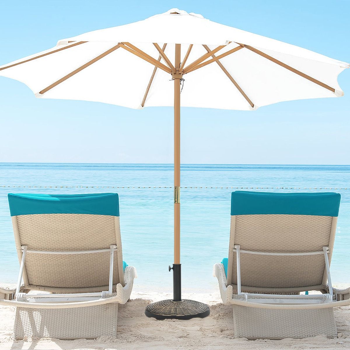 Pied de parasol Coast rond 12 kg - Bouton de réglage - 38/48 mm - 45 x 34 cm - Bronze