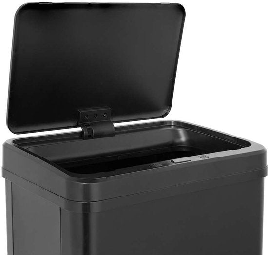 Buccan - Grande poubelle avec détecteur de mouvement - Noir - 60 litres