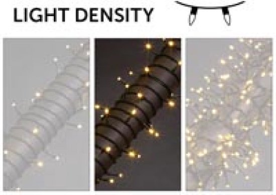 Stella LED, guirlande lumineuse, 8 m, 120 LED, blanc chaud, câble vert, pour l'intérieur et l'extérieur, 24 V