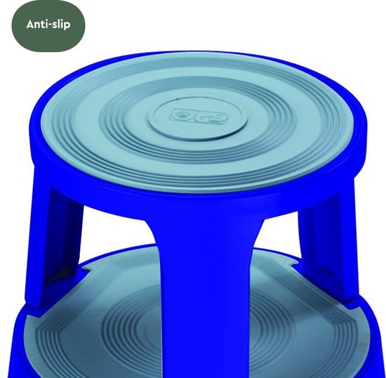 BRASQ Tabouret de marche Premium Bleu - Capacité 150 kg - Tabouret de marche - Pied d'éléphant - Tabouret de bureau - Escalier mécanique - Tabouret - Métal