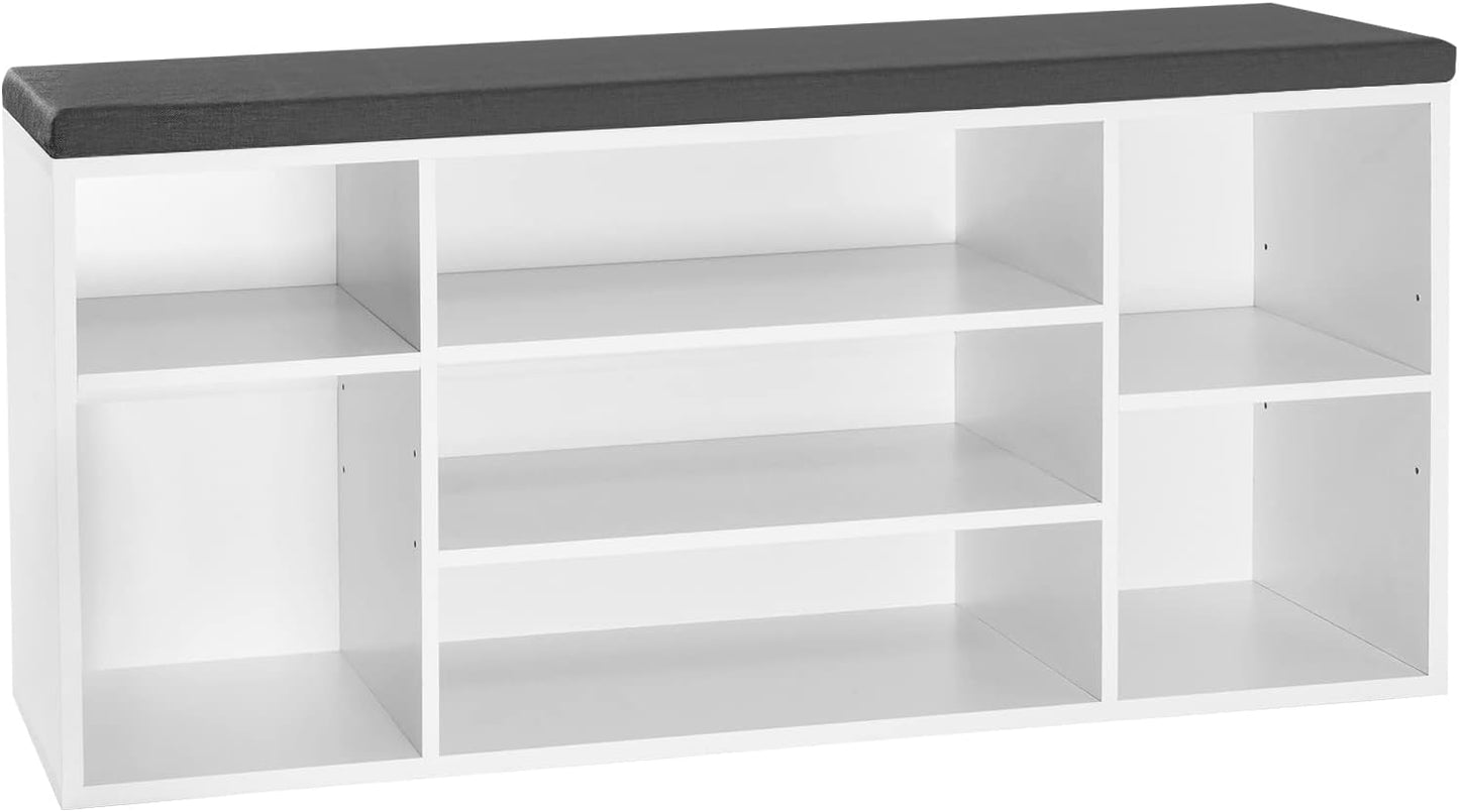 Banc à chaussures WOLTU blanc - 7 compartiments - 103,5 x 48 x 30 cm