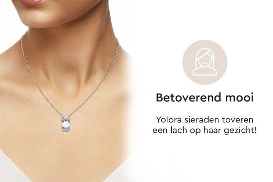 Yolora Collier femme avec pendentif - Perle et 52 cristaux Kalpa Camaka - Argent - Plaqué or blanc 18K - Collier femme argent - Bijoux - Coffret cadeau de luxe - Coffret cadeau - Coffret cadeau exclusif - Bel emballage cadeau
