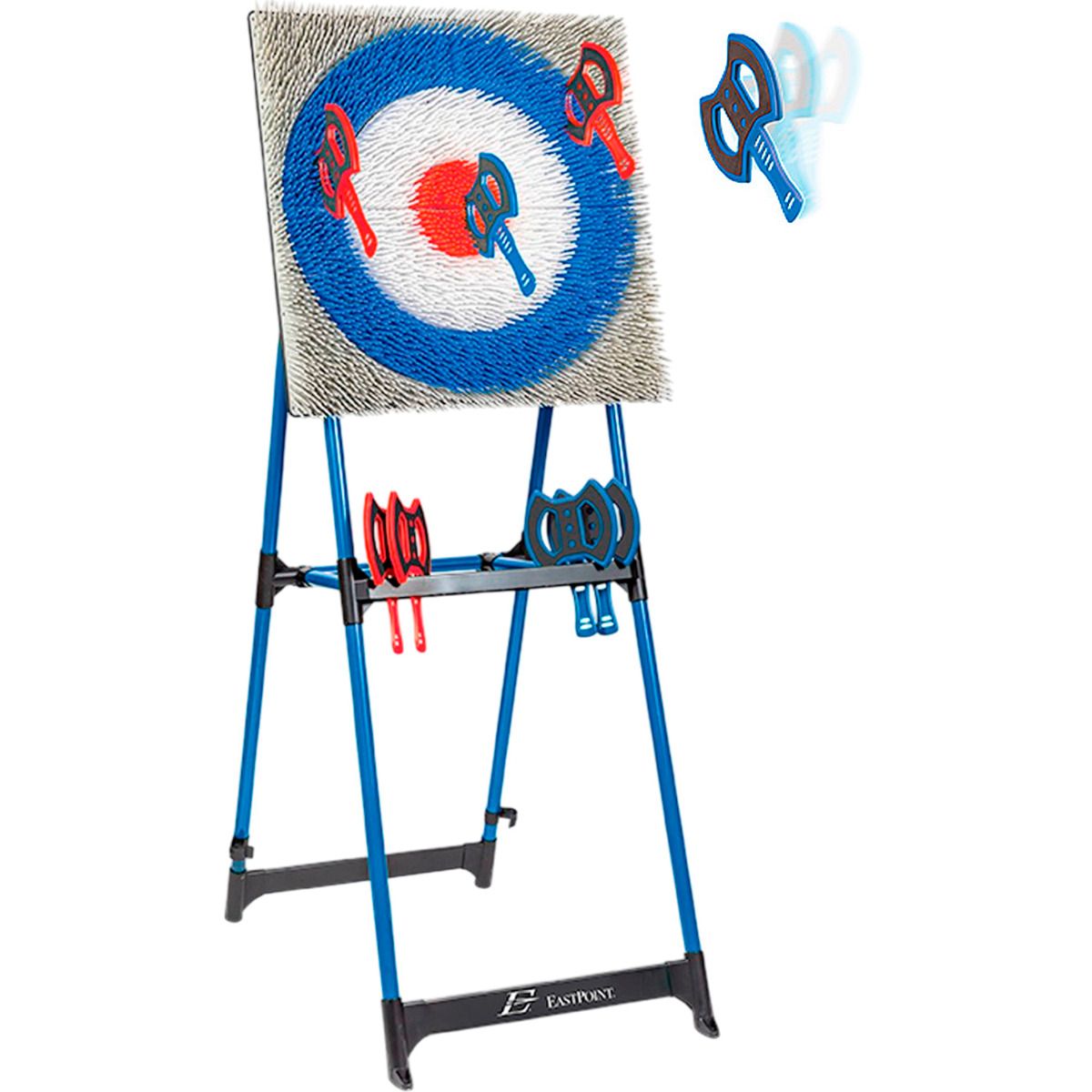 Ensemble de rangement pour haches Eastpoint - Structure en acier - 8 haches rouge/bleu - 152 x 83 x 61 cm