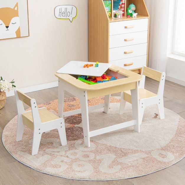 Table enfant Coast avec 2 chaises 3 groupes de chaises enfant TLG en bois avec plateau double face