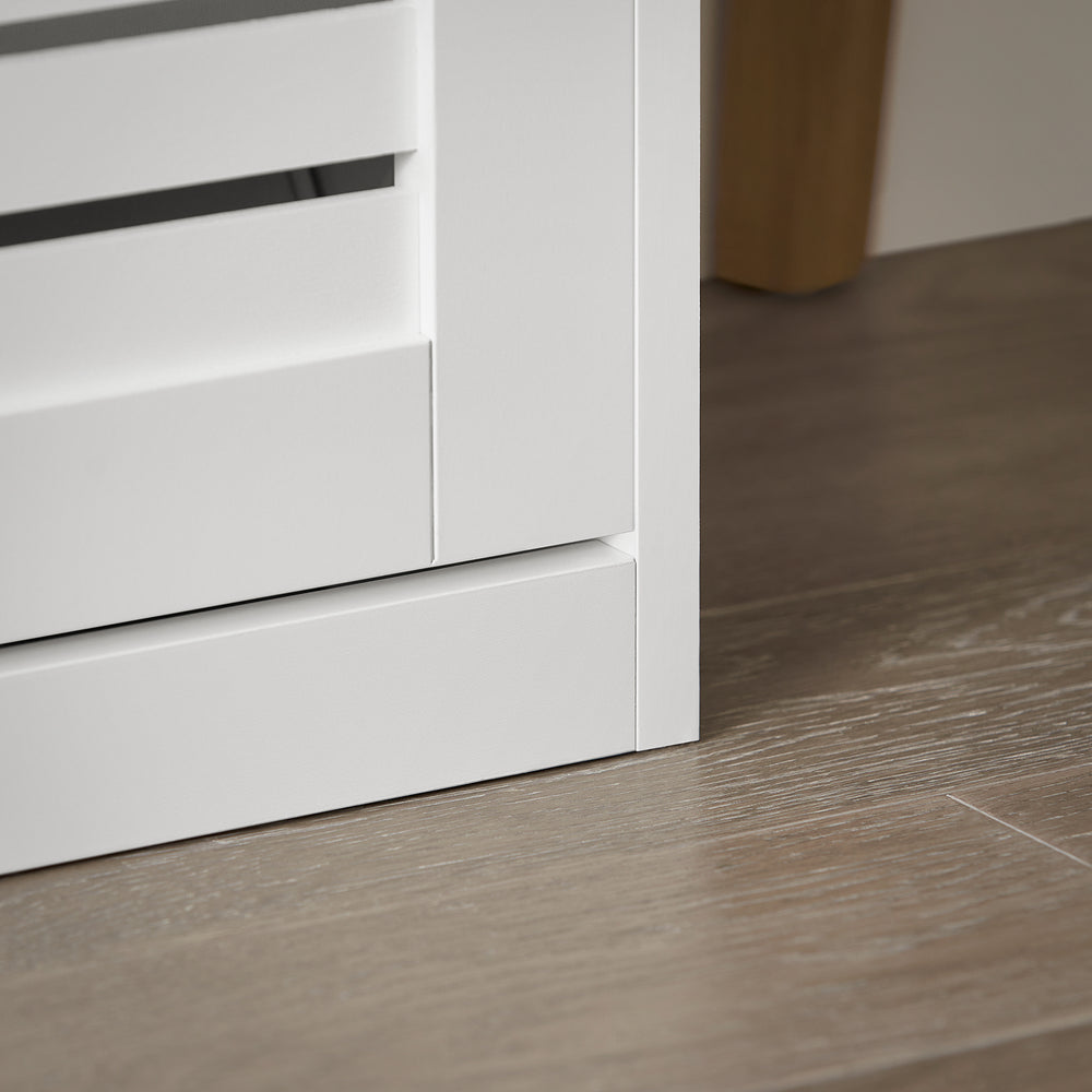 SoBuy FSR145-W Armoire à chaussures avec 6 volets, commode à chaussures avec 2 crochets, étagère à chaussures, boîte à chaussures, armoire d'entrée
