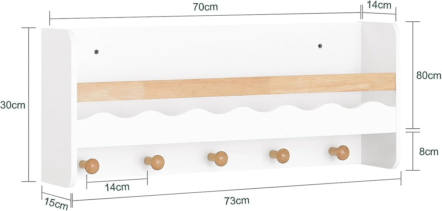 Sobuy Etagère de rangement murale - Blanc - 73x15x30 cm