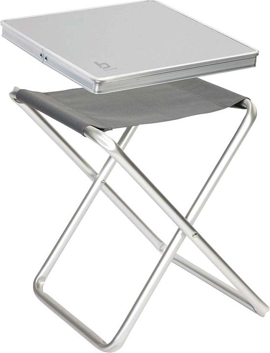 Bo-Camp - Repose-pieds pour tabouret - Pliable - Gris