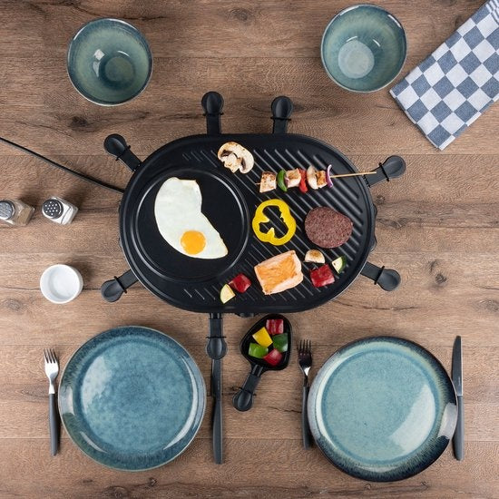 Alpina Gourmet Set - Gril - avec poêles et spatules - 1200W - 8 personnes