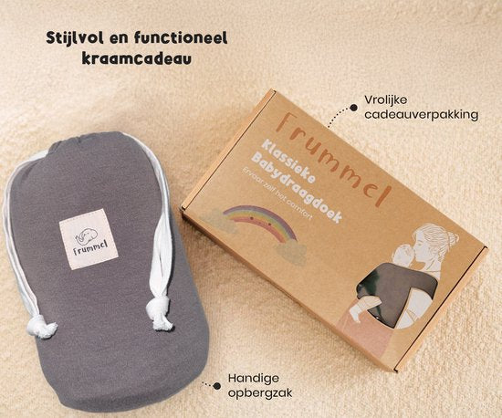 Écharpe porte-bébé Frummel Taupe - Porte-bébé - Écharpe porte-bébé - Porte-bébé - Écharpe pour bébé - Bébé 0-36 mois - Nouveau-né