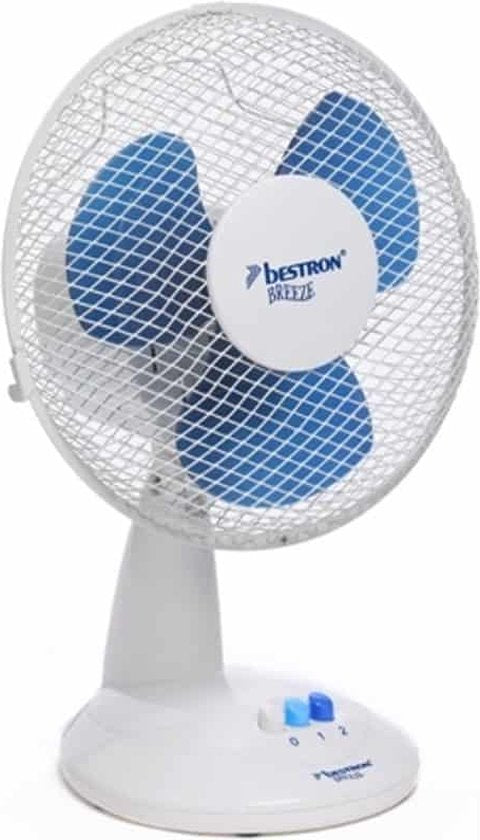 Bestron Ventilateur de table Ø 35cm, Ventilateur avec 3 vitesses et fonction de rotation de 75°, 40Watt, DDF35W, couleur : blanc