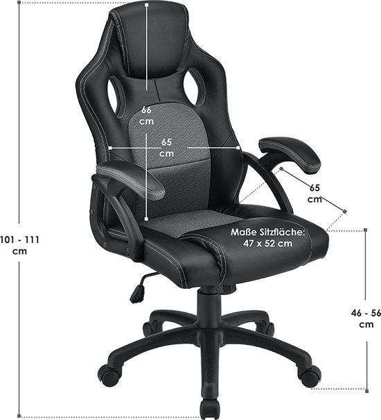 Chaise de bureau / Chaise de jeu - Montréal - Gris