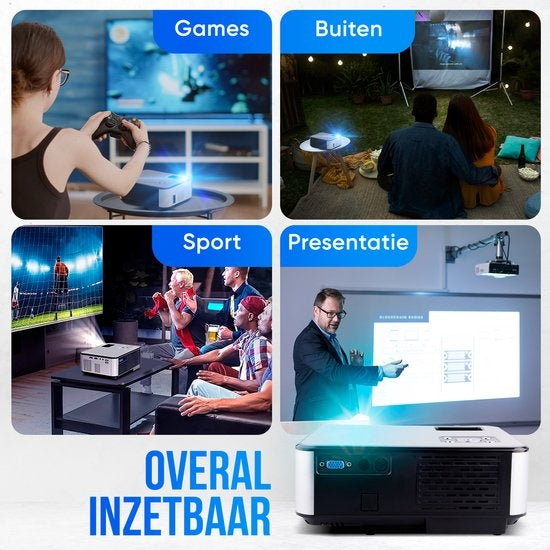 Vidéoprojecteur - Strex - Projecteur - Haute résolution 1080P – 7000 lumens – Wi-Fi intégré - 22 x 16 x 8,7