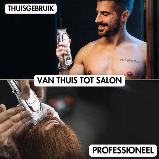Tondeuse professionnelle sans fil + cape de barbier - Tondeuse pour hommes - Sansbeauté® - Cheveux Hair - Tondeuse à cheveux - Machine à cheveux pour coiffeurs - Tondeuse à cheveux - Tondeuse à barbe - Appareil de coupe - Barber Hair Clipper - Barber Trim