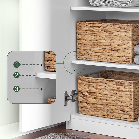 SoBuy KSB01-W Armoire, pour adultes, chambre à coucher, armoire, pour chambre à coucher, salon, couloir, 1 armoire, 2 portes, 5 compartiments