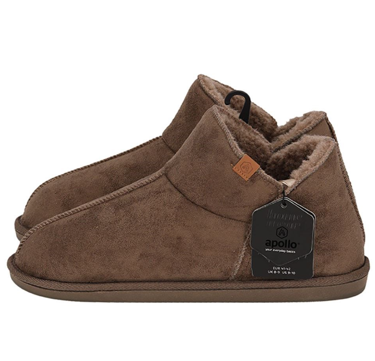 Apollo-Hen-Home-Boots-Suede-Taupe-Comfortable-House Shoes - taille 41/42