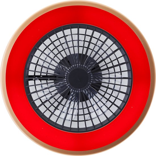 Brilliant Slimline - Ventilateur de plafond - Avec éclairage - LED 40W - 3000K-6500K - Dimmable - Noir avec bordure dorée - Très silencieux
