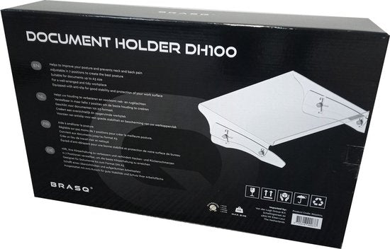 BRASQ Porte-documents en acrylique transparent jusqu'au format A3 - 7 positions - Réglable en hauteur - Inclinable
