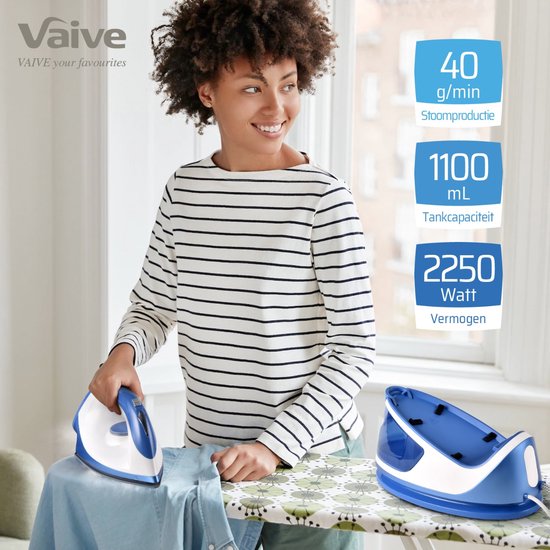 VAIVE SteamPrecision Iron avec générateur de vapeur - Fer à vapeur - Fer à repasser - Semelle en céramique