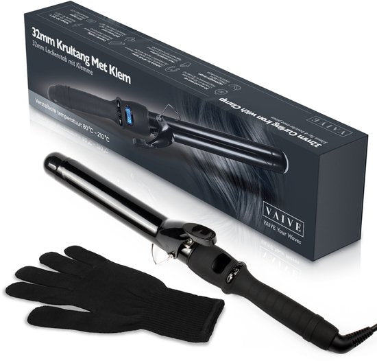 Vaive Fer à boucler avec pince - 32MM - Fers à boucler - Boucleur de cheveux - Fer à boucler