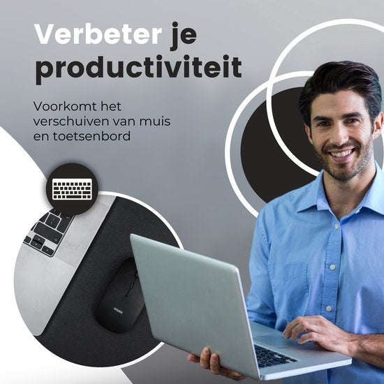 Tapis de bureau professionnel en cuir synthétique WURK - Tapis de souris - Accessoires de bureau - Tapis de souris XXL- Inclut un clip de câble - 90x45 - Noir