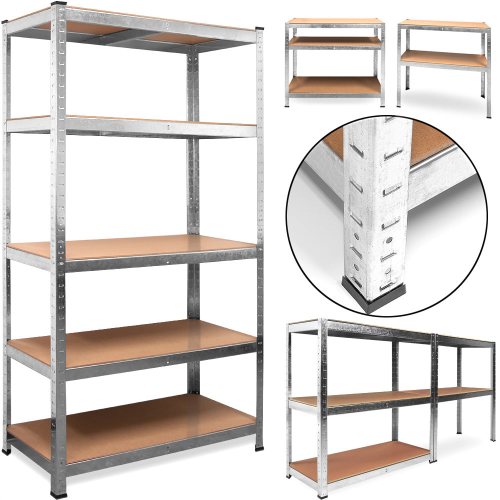 7House zwaar Uitgevoerde Metalen Opbergrek/Stellingkast met 5 legborden - 875kg draagkracht - (HxBxD) 180x90x60 cm - 175kg per plank