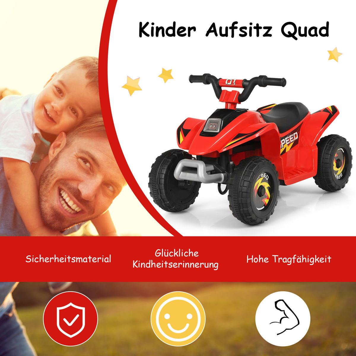 Coast 6V Mini Electroquad Voiture pour enfants 73 x 40 x 44,5 cm rouge