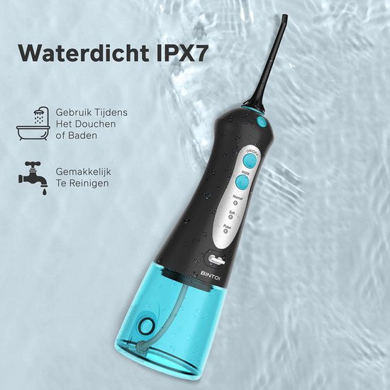 Bintoi® iSonic F500 - Fil dentaire - Douche buccale professionnelle - Fil dentaire pour appareil dentaire - Fil dentaire - 3 étapes et 4 accessoires - IPX7 Waterproof - Sac de voyage inclus Cadeau