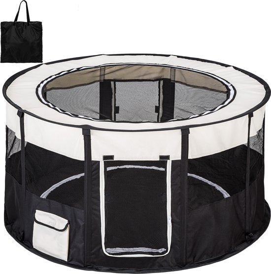 TecTake - Tapis pour chiots Carola - Noir - (Ø x H) 114 x 58 cm