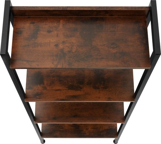 tectake - Etagère murale, échelle, bibliothèque - Chatham industrial dark brown - 404702