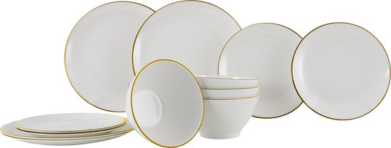 Service de table Gimex Linea Line - Or - 12 pièces