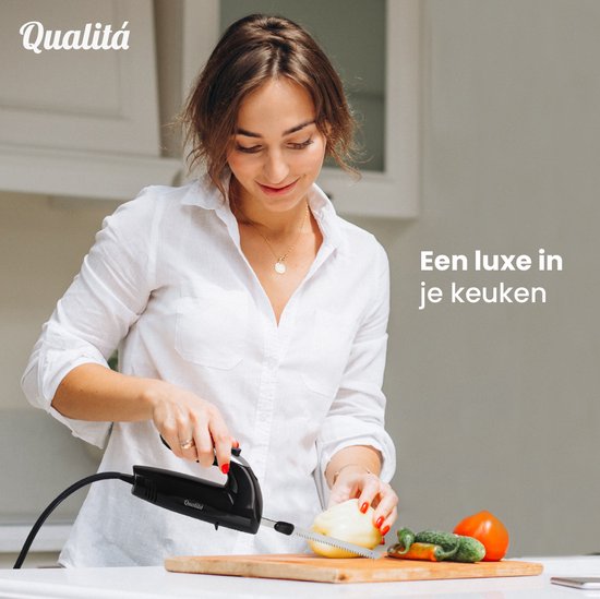 Qualitá® Couteau électrique - Couteau à pain électrique Couteau à viande - Trancheur de pain