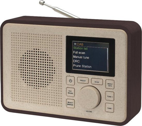 Denver DAB Radio - BIO PLASTIC - Radio rétro - DAB+ / FM Radio - Bluetooth - 40 présélections - DAB60DW