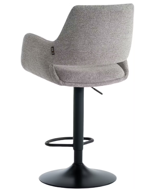 Criks Design Tabouret de bar Monza Taupe - 2 pièces, hauteur réglable 93-115 cm, pivotant sur 360